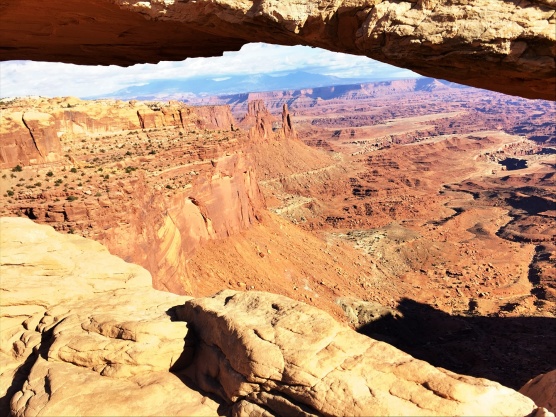 The view through Mesa Arch - Island in the Sky, Canyonlands NP